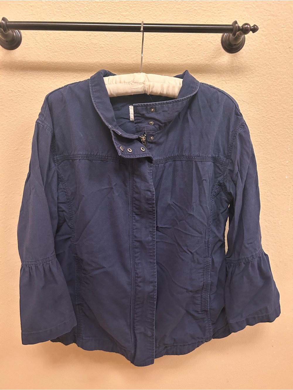 Caslon Navy Utility Jacket with Stand Collar